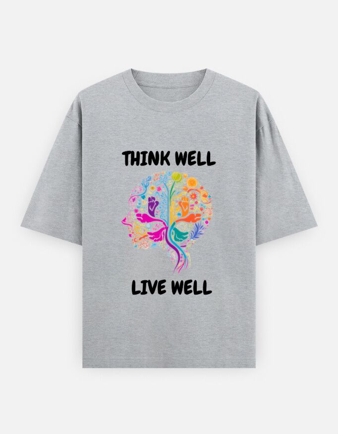 Think Well Live Well Unisex Oversized Classic T-Shirt - Image 13